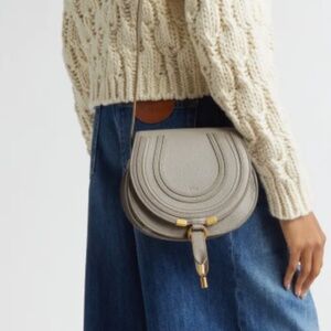 Chloé Small Marcie Crossbody Bag in Cashmere Grey